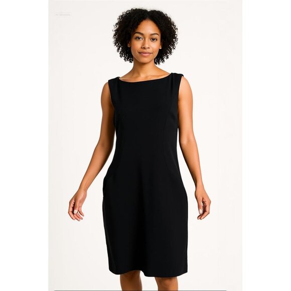 A.J. Bari Black Sleeveless Open Back Sheath Cocktail Dress Petite 10 - Picture 1 of 11